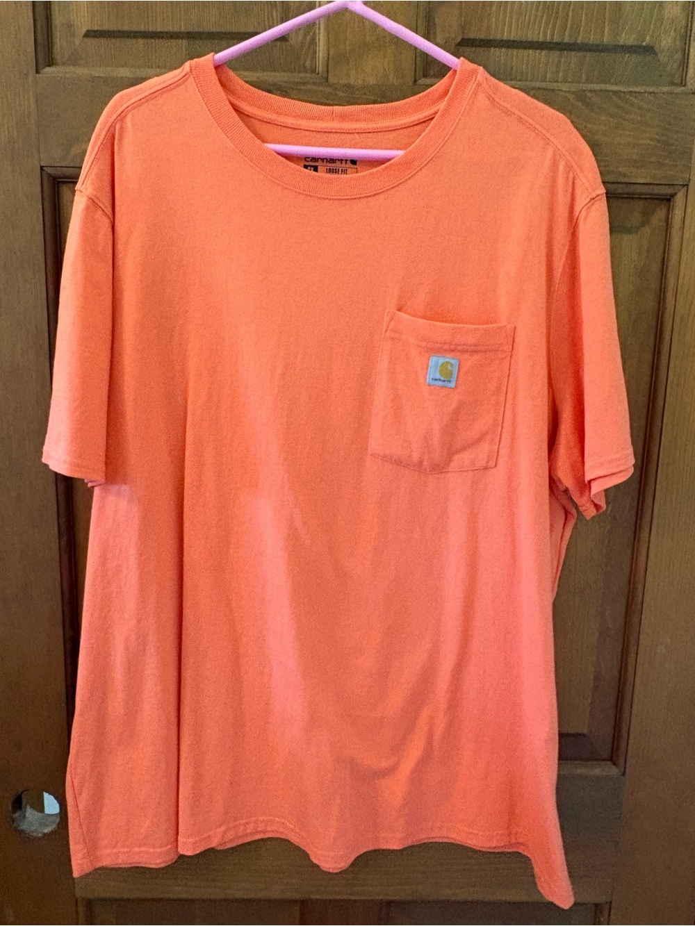 Carhartt women’s  Short Sleeve Pocket T-Shirt - Coral Orange